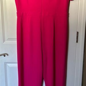 London Times Bright Hot Pink Wide-Leg Jumpsuit